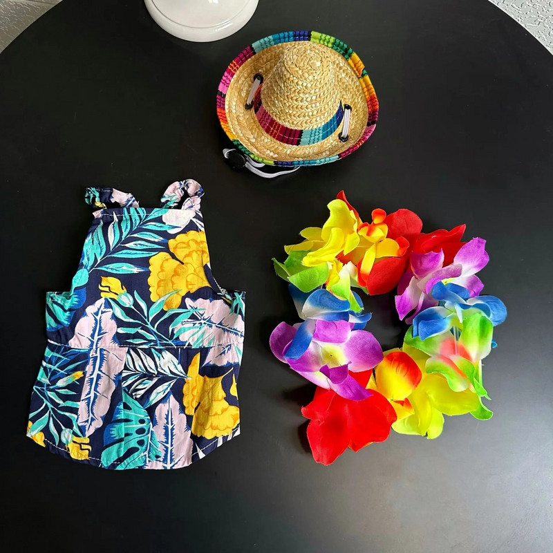 Haina pentru animale de companie în stil hawaian Rochie de vară pentru câini pentru câini mici și buldogi francezi Îmbrăcăminte exterioară subțire pentru costum de câini Îmbrăcăminte pentru cățeluși