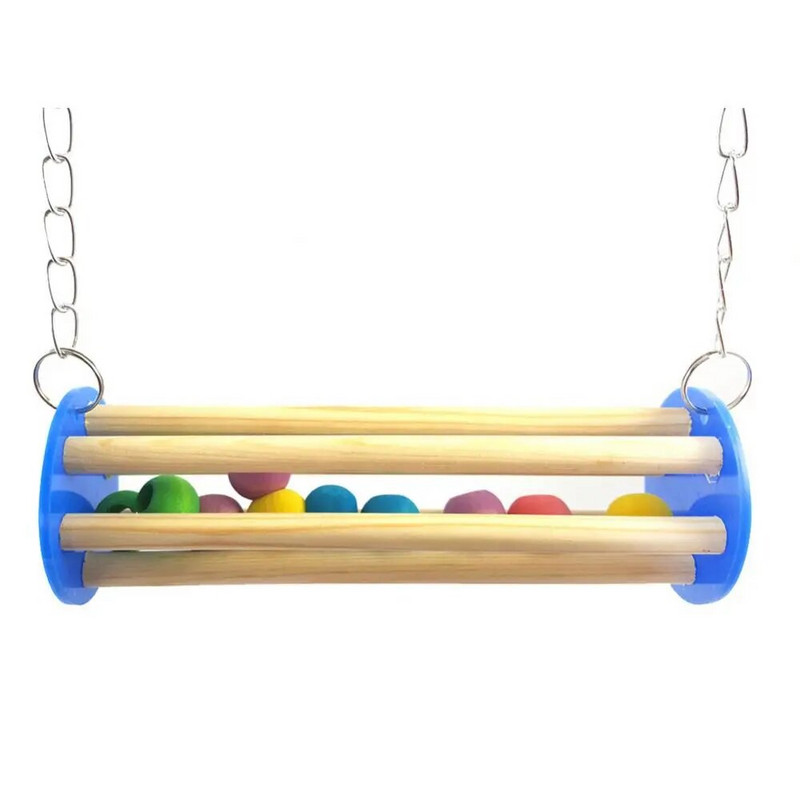 Διακόσμηση κλουβιού για μάσημα Παιχνίδι για κατοικίδια πουλί Σκίουρος παπαγάλος χάντρα Αλυσίδα αναρρίχησης κούνιας με δάγκωμα κλουβί διακόσμηση