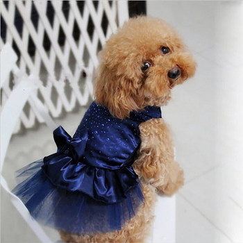 Летни дрехи за домашни любимци Кучешка рокля за кучета Пола Летни булчински рокли за кучета принцеса Йорк Теди Дрехи за кучета Поли Рокля за домашни котки