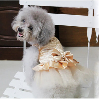Летни дрехи за домашни любимци Кучешка рокля за кучета Пола Летни булчински рокли за кучета принцеса Йорк Теди Дрехи за кучета Поли Рокля за домашни котки