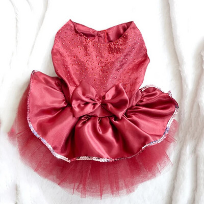 Vasaras mājdzīvnieku apģērbi Suņu kleita suņiem Svārki Vasaras princeses suņu kāzu kleitas York Teddy apģērbi suņiem Svārki mājdzīvnieku kaķu kleita