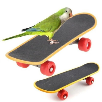 Птица Папагал Интелигентни играчки Мини тренировъчен скейтборд Играчка за растеж на папагал