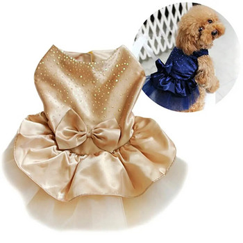 Pet Dog Petpy Bow Γάζα Φόρεμα Φούστα γάτα παγιέτα Πριγκίπισσα Ρούχα Ένδυση Pet Dog PuppyDress