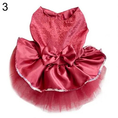 Pet Dog Petpy Bow Γάζα Φόρεμα Φούστα γάτα παγιέτα Πριγκίπισσα Ρούχα Ένδυση Pet Dog PuppyDress