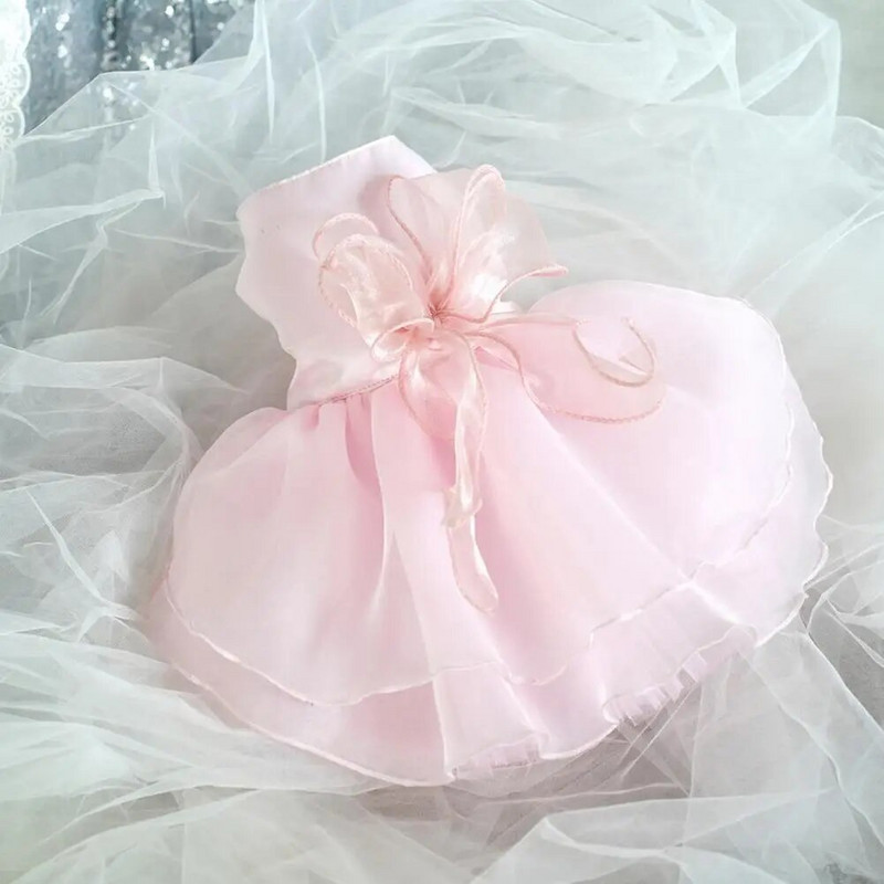 Lijepa vjenčanica za kućne ljubimce Prozračna haljina za pse Upečatljiva ukrasna ljetna odjeća za pse s dvije noge