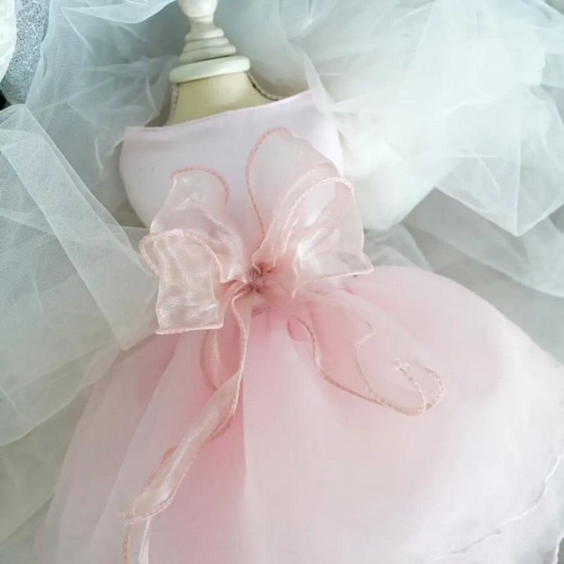 Lijepa vjenčanica za kućne ljubimce Prozračna haljina za pse Upečatljiva ukrasna ljetna odjeća za pse s dvije noge