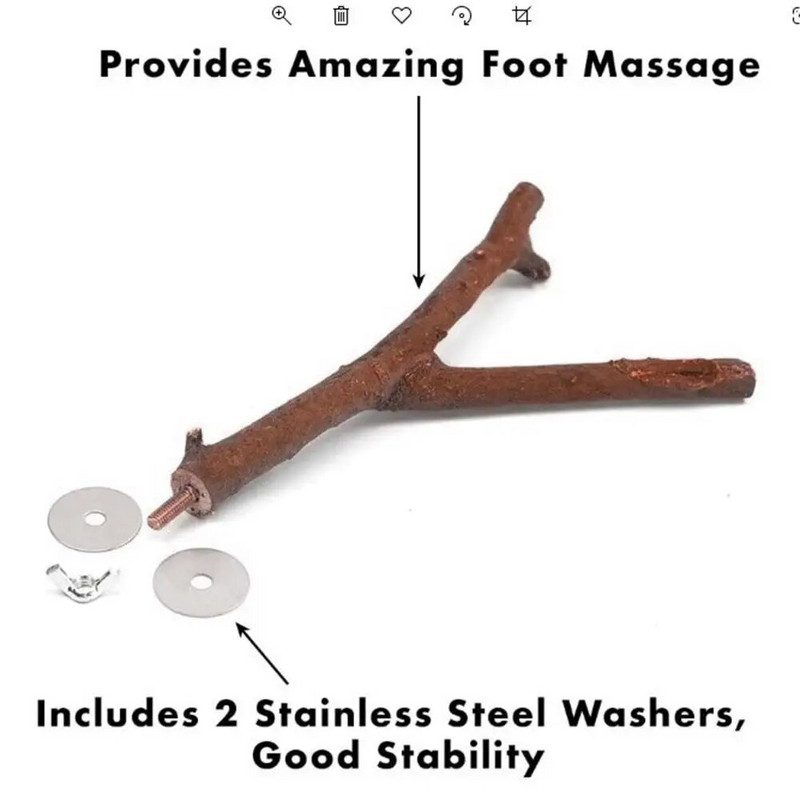 Pet Bird Tree Stand Rack Παπαγάλος Ακατέργαστο Ξύλο Πιρούνι Παιχνίδι Χάμστερ Κλάδος Κούρνιες Παιχνίδια πουλιών για μεσαίο και μεγάλο κλουβί πουλιών