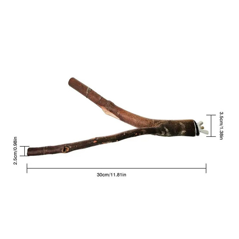 Pet Bird Tree Stand Rack Παπαγάλος Ακατέργαστο Ξύλο Πιρούνι Παιχνίδι Χάμστερ Κλάδος Κούρνιες Παιχνίδια πουλιών για μεσαίο και μεγάλο κλουβί πουλιών