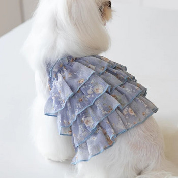 Καλοκαιρινό σιφόν κέικ με στρώσεις φούστα κατοικίδιο ζώο γάτα σκύλος Teddy φόρεμα μόδας ρούχα για κατοικίδια κουτάβι σκυλιά Ρούχα για σκύλο τζάκετ γιλέκο Chihuahua