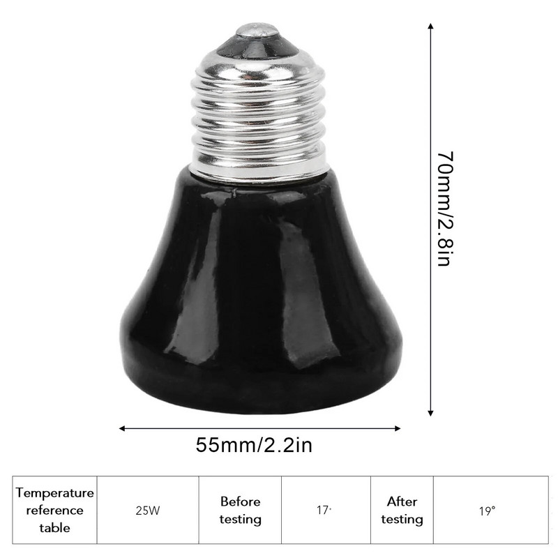 Λαμπτήρας θερμότητας ερπετών για κατοικίδια αμφίβια 25W50W75W100W Aquarium Snake E27 Υπέρυθρη κεραμική εκπομπή θερμότητας Spider Lizard Tortoise