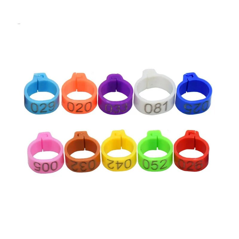 100 gab. Iekšējais diametrs 10 mm Baloža kāja Mājputns Balodis Papagailis Saspraudes Gredzeni Lenta Pēdu Gredzens Baložu piederumi Putnu piederumi