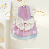 Modes kleita suņiem maziem un vidējiem suņiem jauks kucēns princeses svārki priekšgala kaķis lidojošas piedurknes svārki mājdzīvnieku kleita čivavas suņu apģērbs