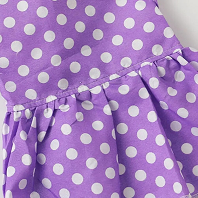 Καλοκαιρινά φορέματα για σκύλους με κουκκίδες εκτύπωση πλισέ άκρη με λουλουδάτο στρίφωμα Φούστα γατούλα Αξιολάτρευτη σφεντόνα αναπνεύσιμο φόρεμα για κουτάβι Προμήθειες για κατοικίδια