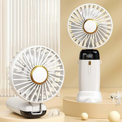 Studentų mini nešiojamas ventiliatorius Sulankstomas rankinis ventiliatoriaus stovas Mažas elektrinis ventiliatorius Skaitmeninis aromatinis mini ventiliatorius