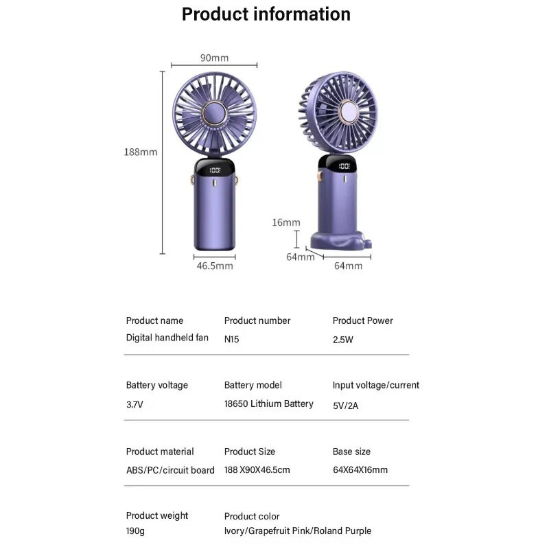 Μίνι φορητός ανεμιστήρας Student Mini Πτυσσόμενος ανεμιστήρας χειρός Μικρός ηλεκτρικός ανεμιστήρας Μίνι ανεμιστήρας ψηφιακού αρώματος
