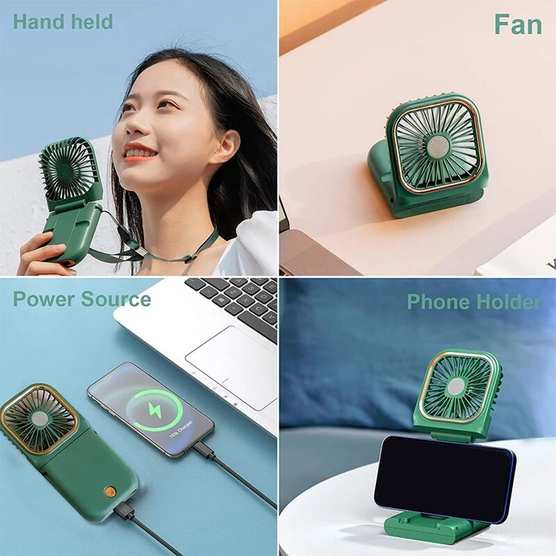 Φορητός μίνι ανεμιστήρας Προσωπικός ανεμιστήρας λαιμού USB Επαναφορτιζόμενος ανεμιστήρας χειρός με μπαταρία για εσωτερικούς και εξωτερικούς χώρους