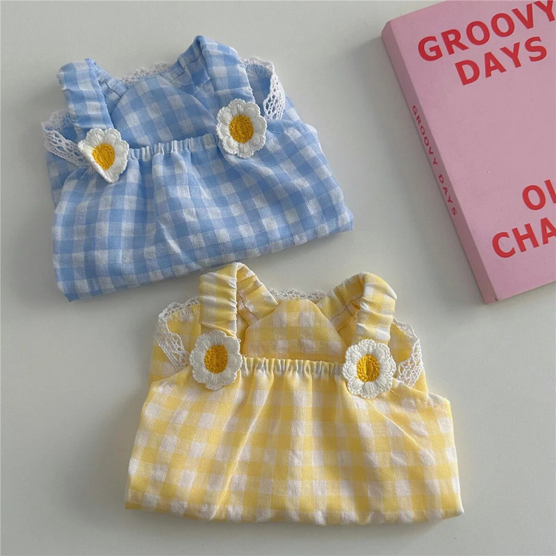 Pet καρό φόρεμα ζαρτιέρες Πριγκίπισσα λουλούδι φόρεμα φόρεμα σκύλου Καλοκαιρινή γάτα Teddy μικρό κουτάβι Ρούχα για κατοικίδια Ρούχα για κουτάβι