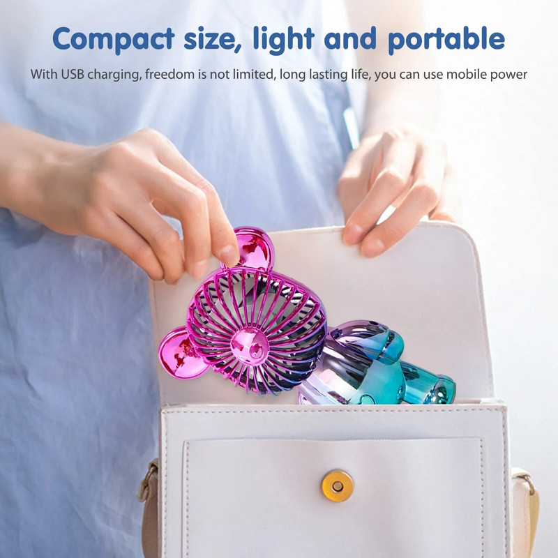 Graffiti Bear elektriline ventilaator USB-laetav õhujahuti, galvaniseerimise gradient, 3-käiguline välimatkade telkimiseks