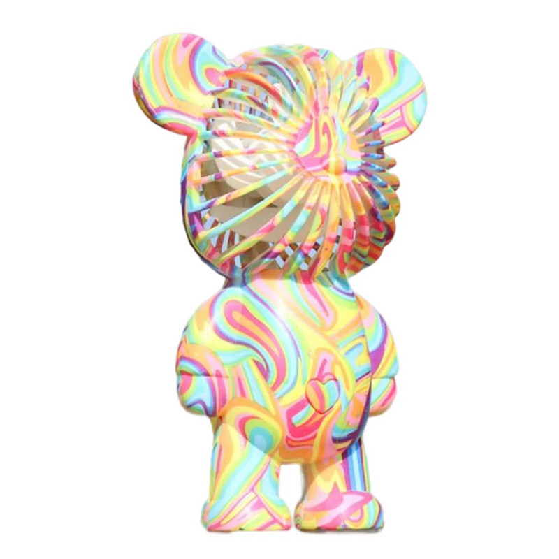 Graffiti Bear elektriline ventilaator USB-laetav õhujahuti, galvaniseerimise gradient, 3-käiguline välimatkade telkimiseks
