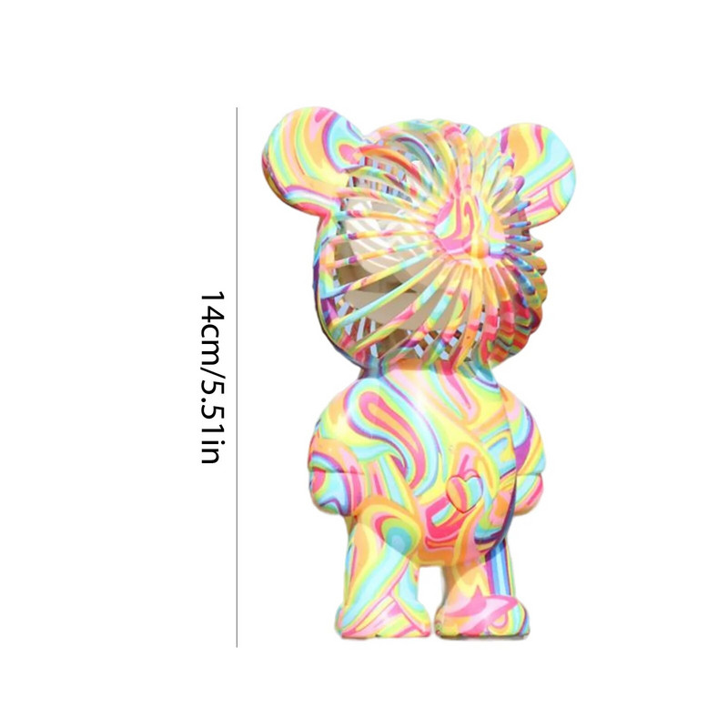 Graffiti Bear elektriline ventilaator USB-laetav õhujahuti, galvaniseerimise gradient, 3-käiguline välimatkade telkimiseks