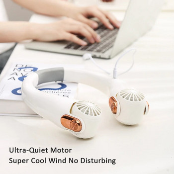 2024 Νέος φορητός ανεμιστήρας λαιμού Φορητός MINI Κλιματιστικό Ανεμιστήρας χωρίς λεπίδες Φορητός ανεμιστήρας USB Venty με ανακλινόμενο εξαιρετικά δυνατό άνεμο