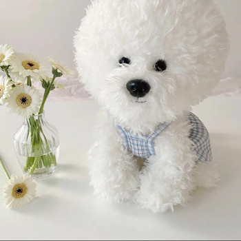 Καλοκαιρινά ρούχα για κουτάβι Χαριτωμένο φόρεμα σκύλου Καρό φούστες για σκύλους Φιόγκος για κατοικίδια Ριγέ πουκάμισο σκύλου Chihuahua Bichon γατάκι σκύλου ένδυση για κατοικίδια