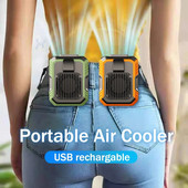 Kaasaskantav konditsioneer, vööklambriga ventilaator 5–8 tundi, kaelaventilaator, 3 kiirust, USB-laetav, suviseks välitööks töökohal matkamiseks