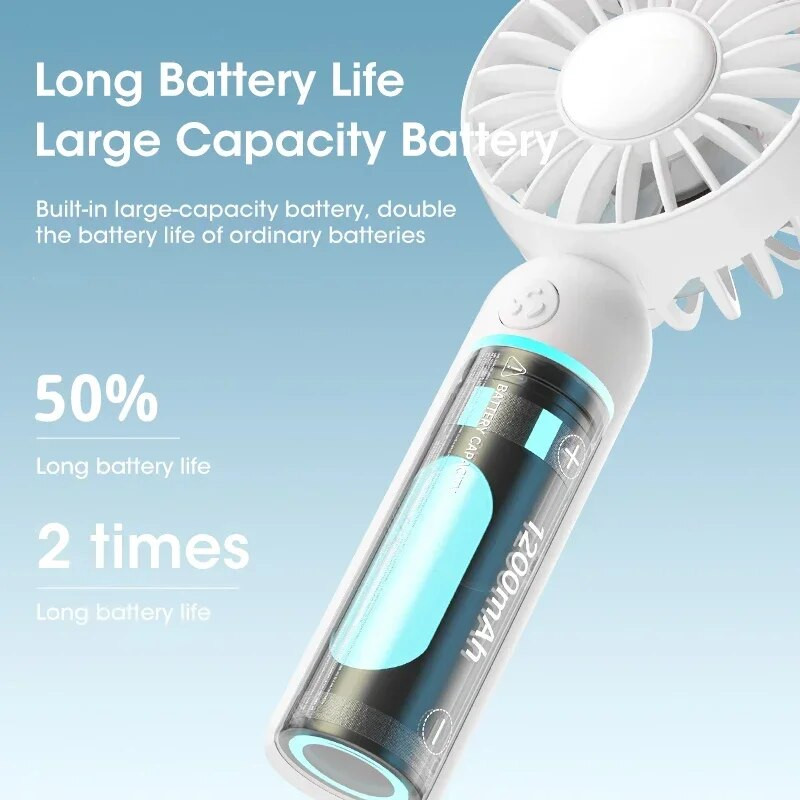 Mini ventilator, prijenosni ručni USB 3. brzina, punjivi stolni hladnjak zraka, putni ručni ventilatori, ventilacija za dom, kampiranje na otvorenom