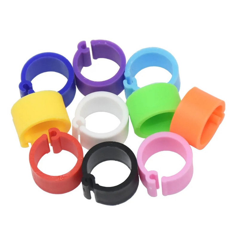 100 gab. Iekšējais diametrs 8 MM putna baloža pēdas gredzens desmit krāsās bez teksta Viegls svars Darbības brīvība Mājputnu gredzens putnu nēsāšana
