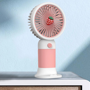 Електрически вентилатор с подвижна основа Настолен вентилатор за охлаждане на маса Преносим вентилатор за охлаждане на бюро за лице Сладък дизайн за вътрешно пътуване на открито