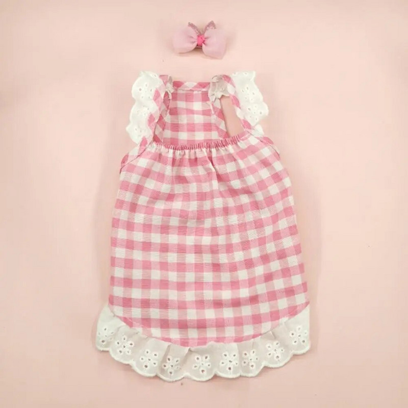 Mājdzīvnieku kleita Vasaras mīksta mežģīņu modes apdruka Plāna kokvilnas kaķu kleita ar ziediem, maza un vidēja suņa veste svārki mājdzīvnieku apģērbi kucēna svārki