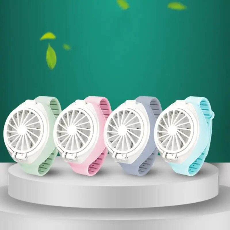 Επαναφορτιζόμενος ανεμιστήρας USB με άνετο λουρί καρπού Φορητός μίνι ανεμιστήρας σε σχήμα ρολογιού ανεμιστήρας για εσωτερικούς ή εξωτερικούς χώρους Tra