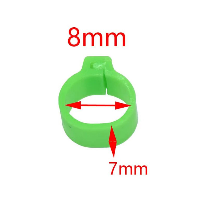 200 gab. Putnu saspraudes gredzens 8 mm 10 mm plastmasas līgavas pēdas gredzens 10 krāsu bajoneta identifikācijas baložu gredzens putnu apmācības piederumi
