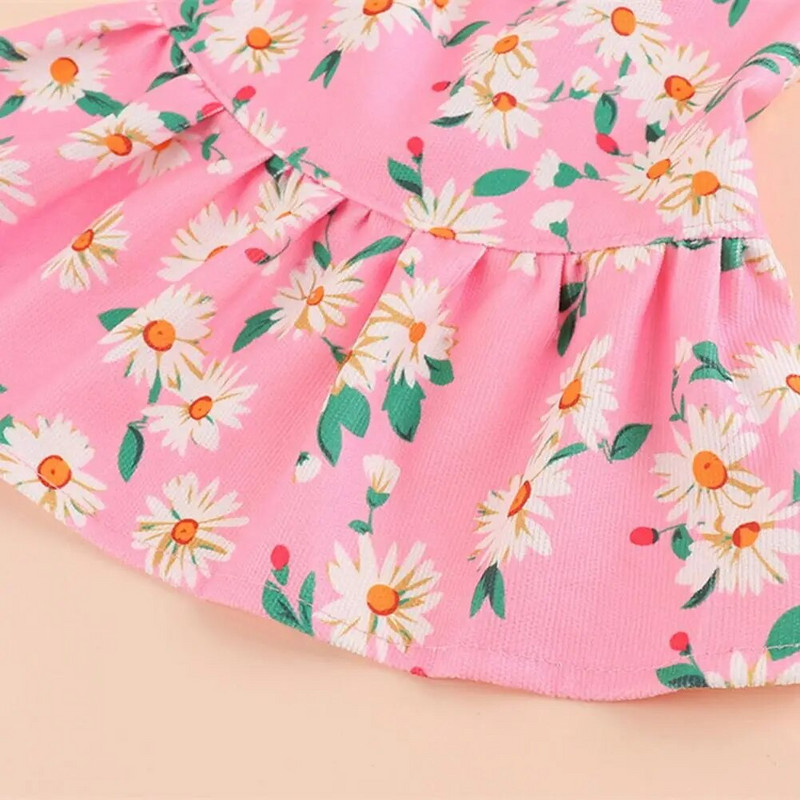 Χαριτωμένο φόρεμα για σκύλους για θηλυκό καλοκαιρινό κατοικίδιο γάτα κουτάβι Floral πριγκίπισσα Φούστα λαγουδάκι λουρί στήθος Φόρεμα διακόσμηση λουλουδιών για μικρά σκυλιά