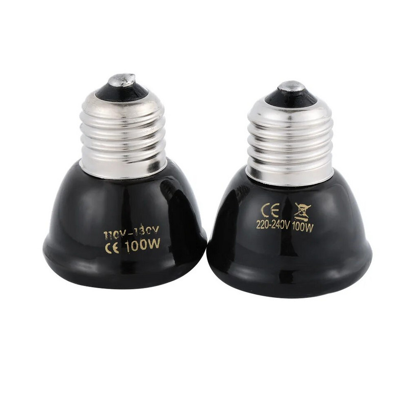 1PC praktiska 110V 220V 20-100W E27 keramikas sildspuldze infrasarkanais izstarotājs brooder lampa Reptile Grow āra apgaismojums
