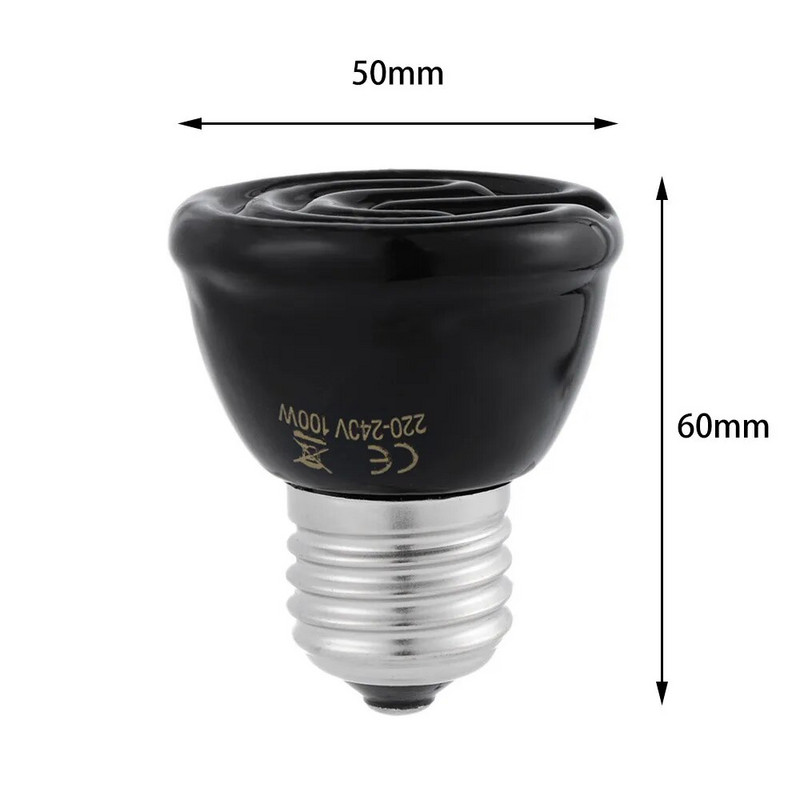 1PC praktiska 110V 220V 20-100W E27 keramikas sildspuldze infrasarkanais izstarotājs brooder lampa Reptile Grow āra apgaismojums