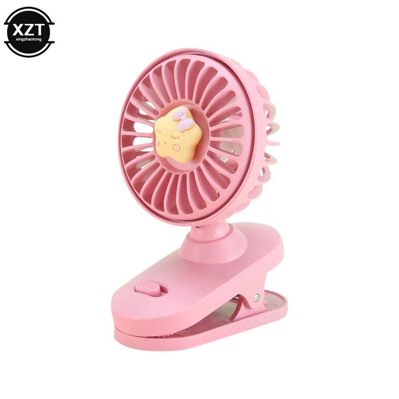 Μίνι ανεμιστήρας κινουμένων σχεδίων USB ανεμιστήρας φόρτισης με κλιπ φόρτισης 2 σε 1 Φορητός ανεμιστήρας φοιτητικού κοιτώνα μεγάλου όγκου αέρα με φως LED και έλεγχος