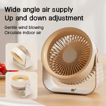 Домашен вентилатор за циркулация на въздуха 3600mAh Безшумен многофункционален стенен вентилатор Климатик 4 скорости Вентилатор за спалня Кухня Офис