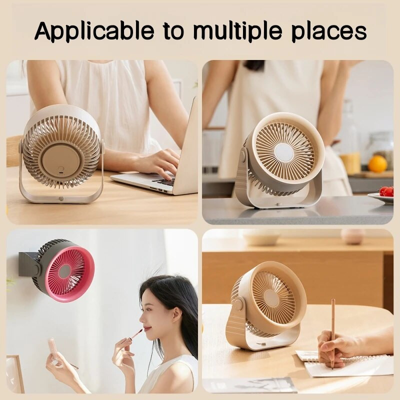 Mājas gaisa cirkulācijas ventilators 3600 mAh kluss daudzfunkcionāls sienas ventilators gaisa kondicionētājs 4 ātrumi ventilators guļamistabai virtuvei birojam