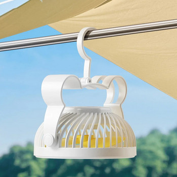 Настолен преносим въздушен циркулатор USB акумулаторна палатка Висящ малък вентилатор с LED светлина Електрически вентилатор за въздушно охлаждане за дома на открито