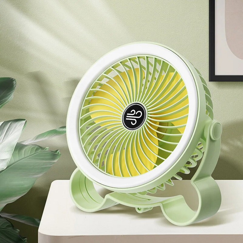 Galddatora pārnēsājams gaisa cirkulators, USB uzlādējama telts, piekarināma, mazs ventilators ar LED gaismas elektrisko gaisa dzesēšanas ventilatoru mājai ārā