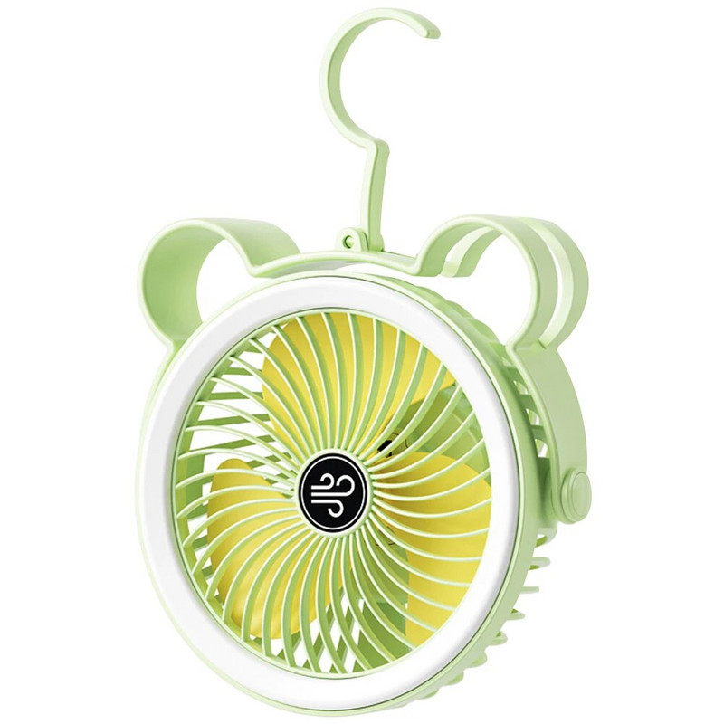 Galddatora pārnēsājams gaisa cirkulators, USB uzlādējama telts, piekarināma, mazs ventilators ar LED gaismas elektrisko gaisa dzesēšanas ventilatoru mājai ārā