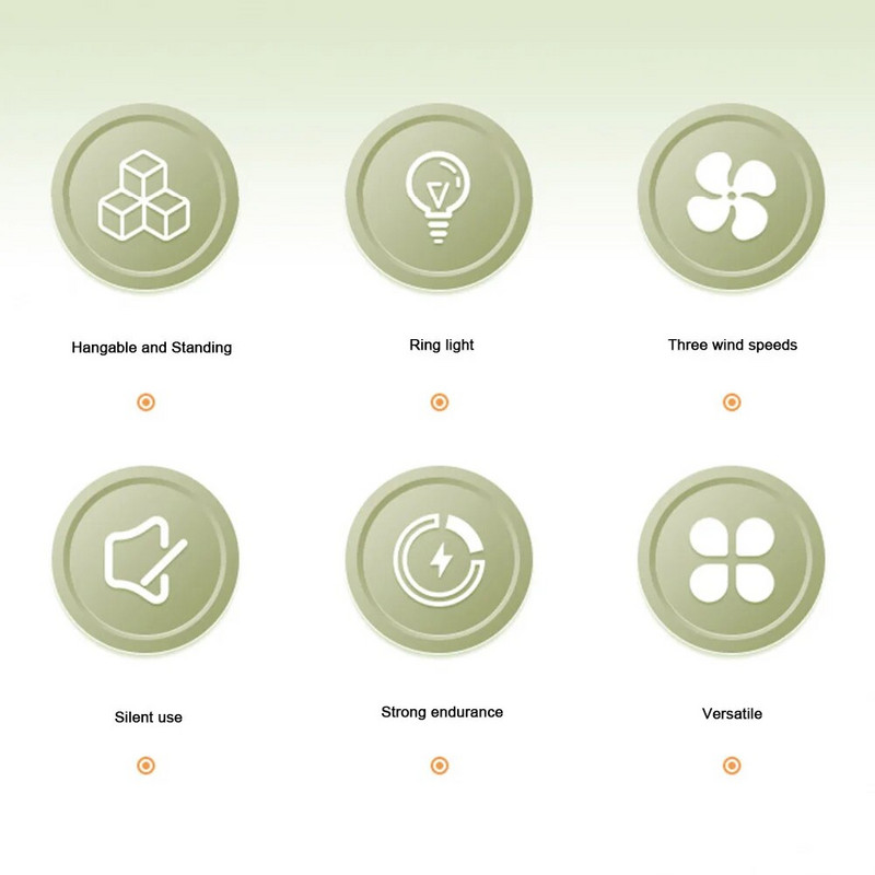 Galddatora pārnēsājams gaisa cirkulators, USB uzlādējama telts, piekarināma, mazs ventilators ar LED gaismas elektrisko gaisa dzesēšanas ventilatoru mājai ārā