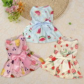 Pet Dress Suknelė šuniui Moterims Vasaros saldus kaspinas Bowknot Print Mažo Vidutinio šuns šuniukas Katės šuniukas Gėlėtas princesės sijonas