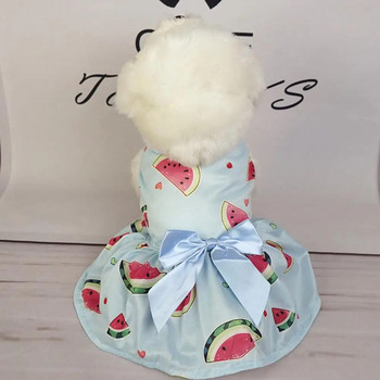 Pet Dress Dog Dress for Female Summer Sweet Ribbon Bowknot Print Small Medium Dog Puppy Pet Cat Puppy Floral Princess Skirt