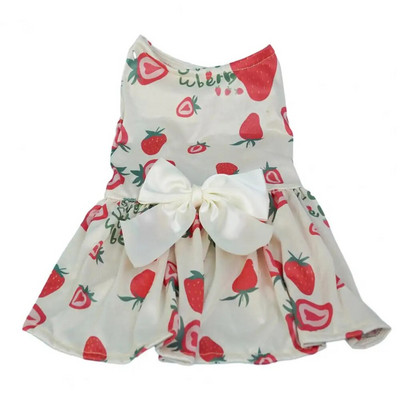 Pet Dress Suknelė šuniui Moterims Vasaros saldus kaspinas Bowknot Print Mažo Vidutinio šuns šuniukas Katės šuniukas Gėlėtas princesės sijonas