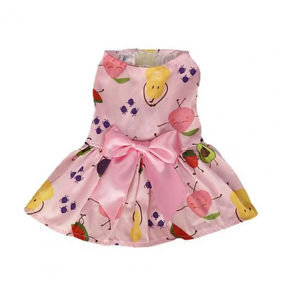 Pet Dress Suknelė šuniui Moterims Vasaros saldus kaspinas Bowknot Print Mažo Vidutinio šuns šuniukas Katės šuniukas Gėlėtas princesės sijonas