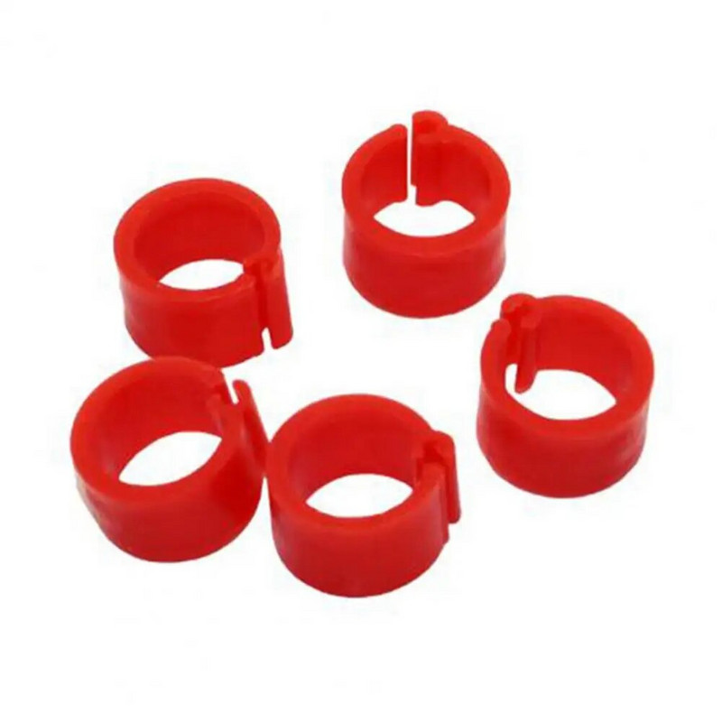 100 gab. Putnu kāju klipši, nekaitīgi paplašināmi plastmasas maisījuma krāsas 8 mm baložu pēdas gredzeni mājdzīvnieku putnu piederumiem