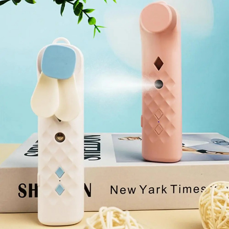2 vienā pārnēsājams mini ventilators gaisa mitrinātājs USB uzlādējams rokas ventilators ūdens smidzinātājs miglas ventilators seja Tvaikonis gaisa kondicionieris dzesēšanas ventilators