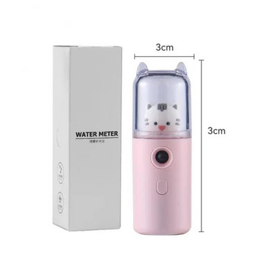 2 viename mini ventiliatorius nano vandens purkštuvas veido garintuvas nešiojamas USB įkraunamas drėkintuvas vandens papildymo instrumentas odos priežiūros priemonė